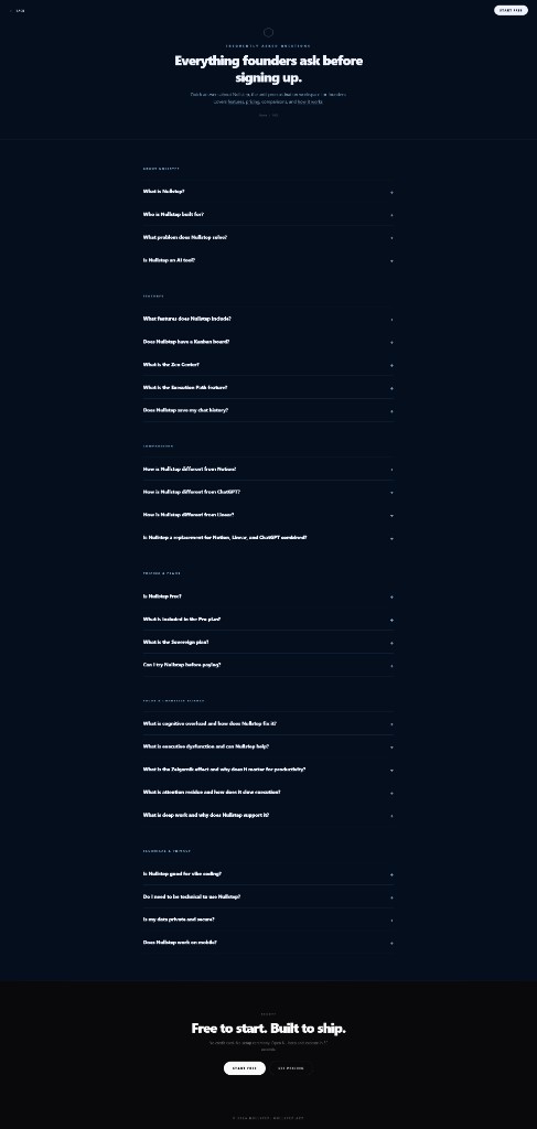 Everything founders ask before signing up.